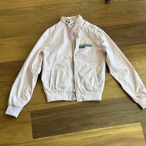 Members Only Pale Pink Jacket with Rainbow Chest Patch